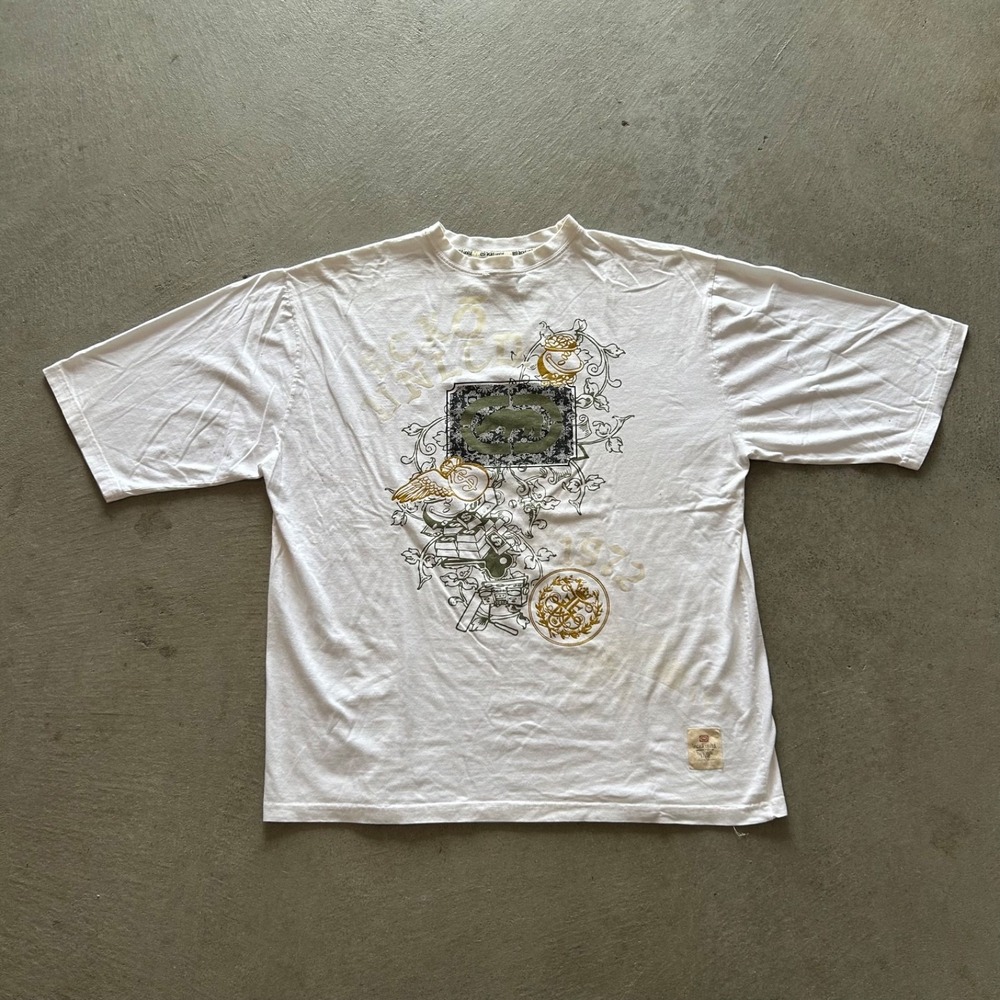 Vintage Y2K Ecko Unltd Shirt Size XXL White Money Bags‎ Skater